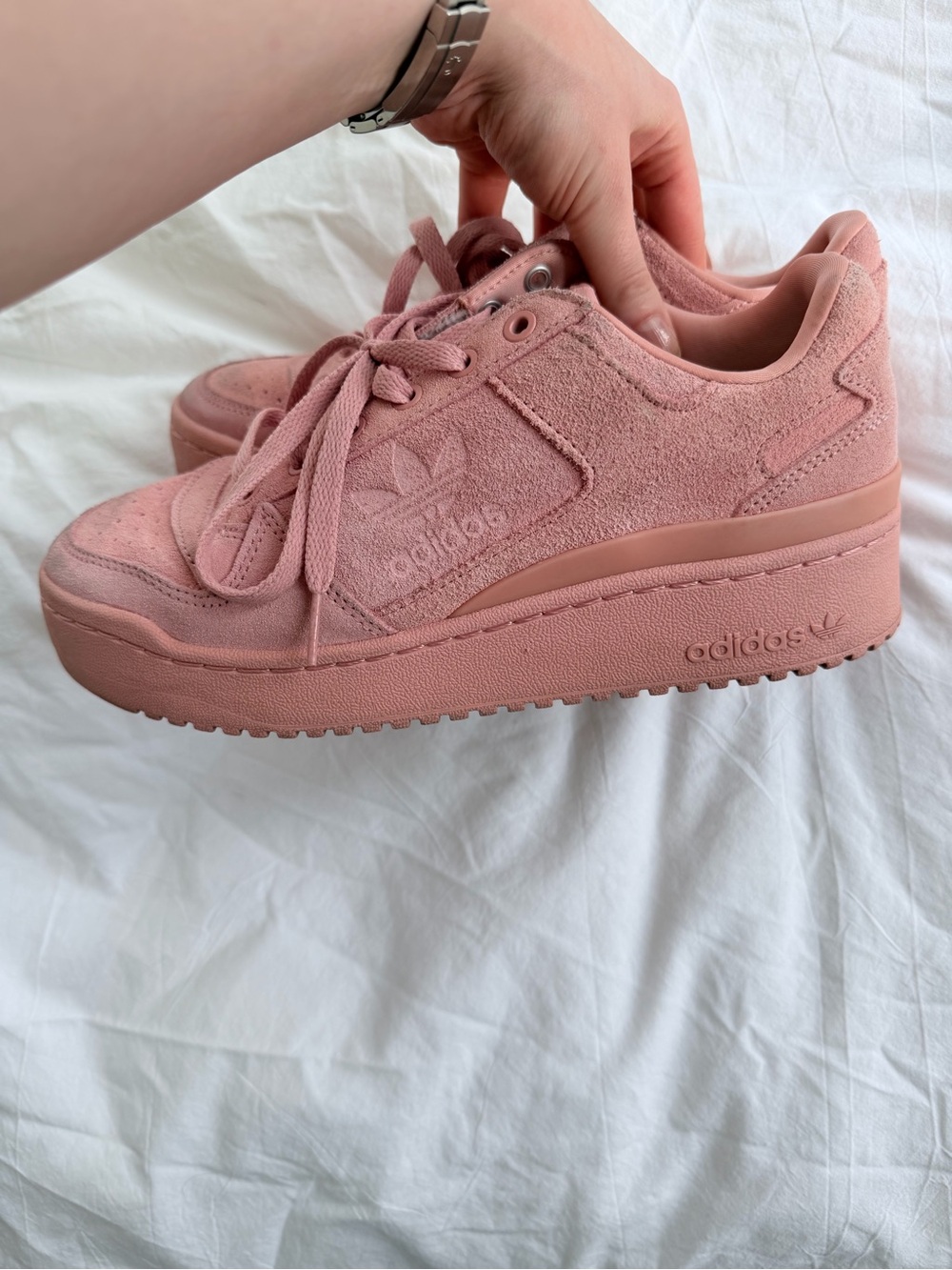 adidas Pink Suede Platform Sneaker